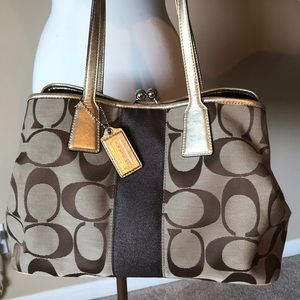 Brown and Gold Coach Purse